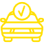 icone d'une voiture jaune sur fond noir